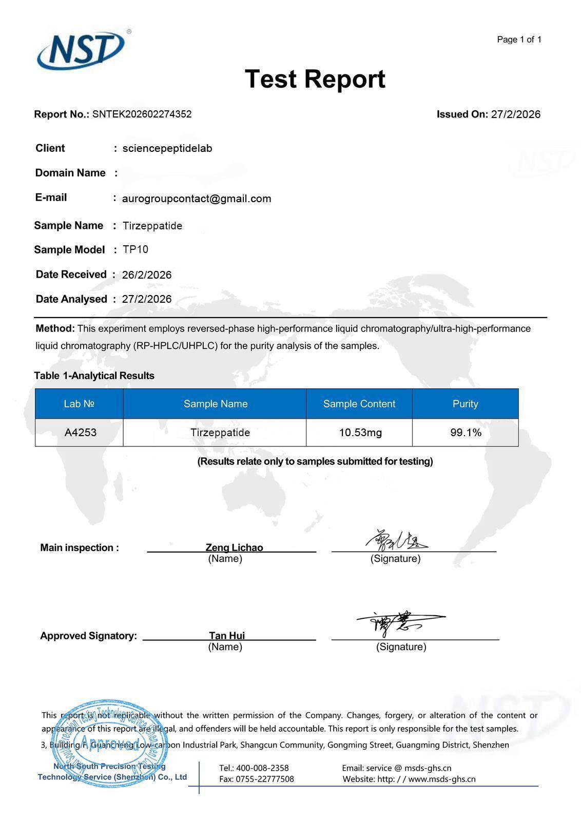 TIRZEPATIDE 10mg + 3ml BAC water
